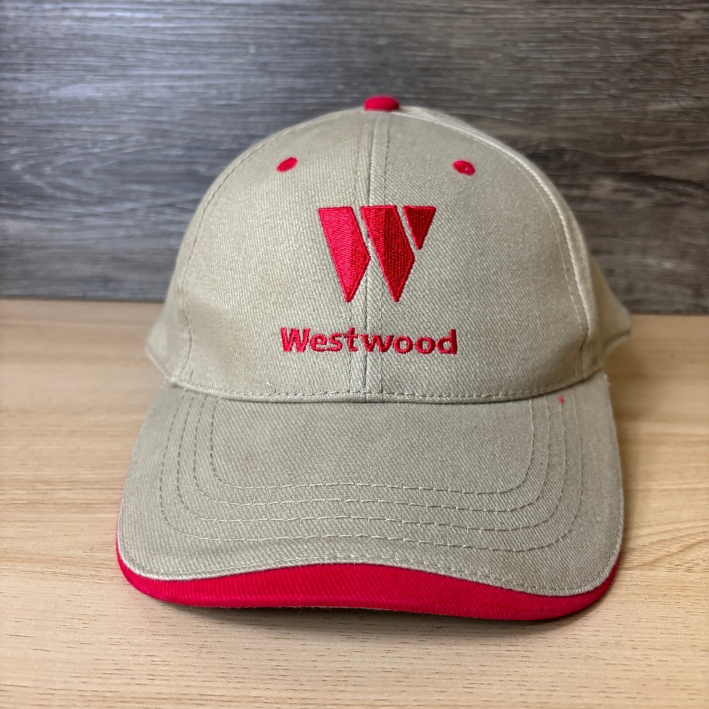 Westwood‎ Hat Cap Strap Back Brown Red Logo One Size Adjustable